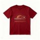 Burgundy Vintage Sunset & Geometric Pattern Print T-Shirt
