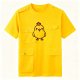 Yellow Multi-Pocket Cargo T-Shirt with Cartoon Chicken Print