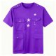 Purple Multi-Pocket Cargo T-Shirt with Star Print
