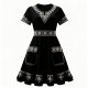 Black Dress with Silver Rhinestone Detailing and Pockets